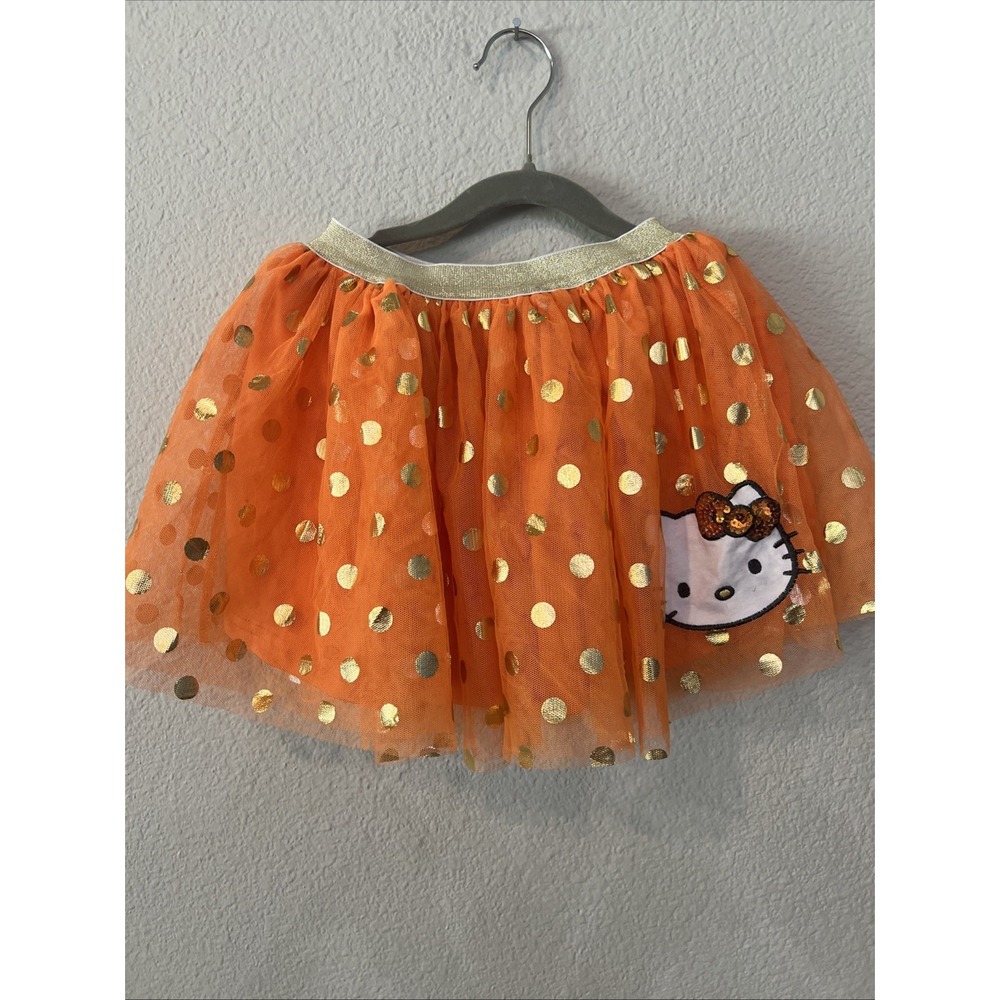 Sanrio Hello Kitty ORANGE Tutu Skirt with Skirt Lining Costume Halloween SZ 5